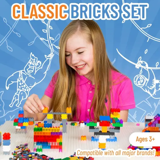 Strictly Briks Classic Bricks Starter Kit, Blue, Green, Red, and Yellow, 144 Pieces, 2x2 Inches, Building Creative Play Set for Ages 3-14, 100% Compatible with All Major Brick Brands Multicolor {2}