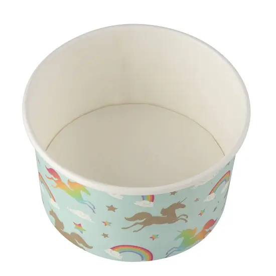 Juvale 100-Count Ice Cream Sundae Cups, Yogurt Dessert Bowls, Paper Rainbow Unicorn Party Supplies, 8-Ounces, Light Blue {5}