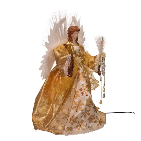 Fiber-Optic Gold Angel Treetop - 18 Inch {5}