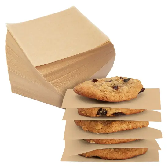 1000 Sheets Precut 4x4 Parchment Paper Squares, Bulk Brown Unbleached Liners for Baking, Cookies, Hamburger Patty Press {1}