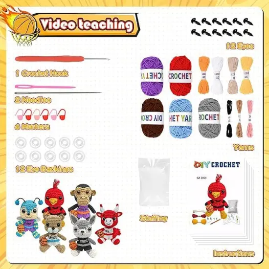 6PCS Crocheting Animal Kits {2}