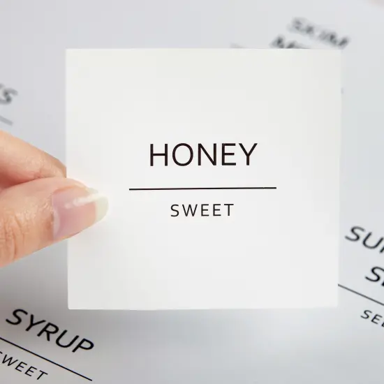 Talented Kitchen 157 Minimalist Style Fridge and Pantry Labels for Containers - Preprinted Kitchen and Refrigerator Organization Stickers for Jars, Food Containers (Black Print on White Matte Backing) {6}