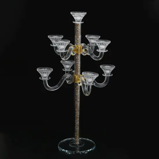 Crystal Candelabra 9 Arms Silver {1}