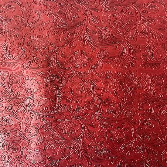 1 Yard Iridescent Faux Crocodile Vinyl Fabric For Upholstery Handbags Wallets Crafts 54 Inch Width Red {1}