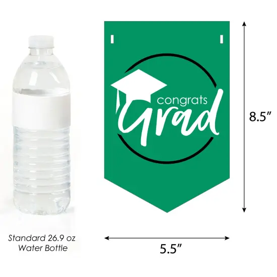 Big Dot of Happiness Green Graduation Bunting Banner - Party Decorations - Congrats Grad 2025 {3}