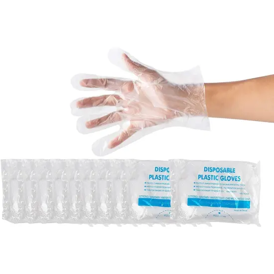 Disposable Food Prep Gloves - 1000-Piece Plastic Food Safe Disposable , Food Handling, Transparent, One Size Fits Most Clear {1}