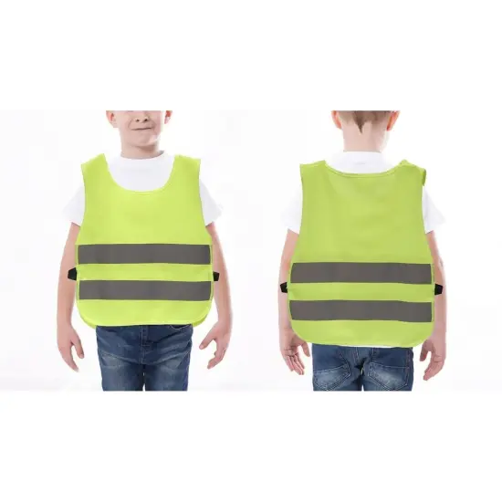Kids Reflector Vest - 2-Pack High Visibility Vests, Reflective Vests for Outdoor Night Activities or Construction Worker Costume, For Ages 3-14 Yellow {2}