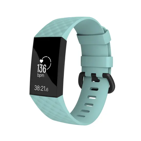 Zodaca Silicone Watch Band Compatible with Fitbit Charge 3, Charge 3 SE (Small), and Charge 4, Fitness Tracker Replacement Bands, Mint Green {1}