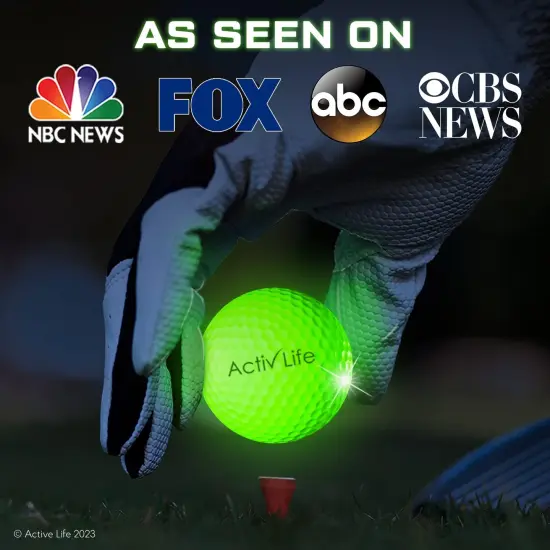 LED Golf Balls (3 Green) Best Glow in the Dark Golfer Gifts for Men and Women Night Golfing Unique Novelty Cool Birthday Dad Presents Light Up Fun Stuff Trick Gadgets {3}