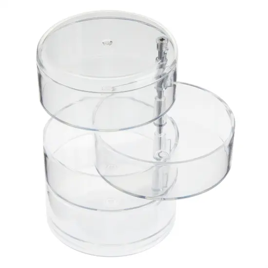 4 Tier Stackable Hair Accessories Organizer for Hair Ties, Bows, Clips, Scrunchies, Clear 360&deg; Holder (4.5 x 6.9 In) {7}