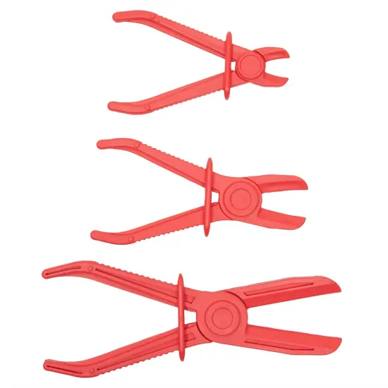 3-Pack Hose Pinch Off Pliers - Fuel Line Clamp Tool for Automotive Brake, Radiator and Coolant (Red, 3 Sizes) {5}