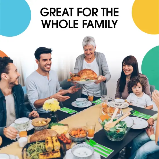 Party Solids 100 Pcs Disposable Utensils &ndash; Heavy Duty Plastic Cutlery Set &ndash; Premium Plastic Forks, Spoons or Knives for Parties, Events, Catering & Tableware Supplies by Exquisite {6}