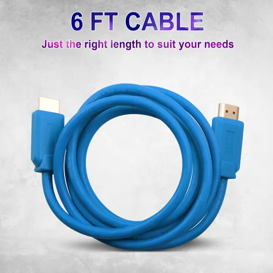 Insten 2 Pack High Speed 8K HDMI Male to Male Cable Cord 6 ft for TV, PC, Desktop Computer, 60Hz, 48Gbps, , Blue {7}