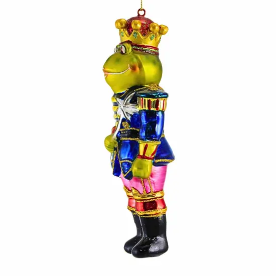 Noble Gems 6.0 Inch Frog Prince Christmas Tree Ornament , Crown Uniform Staff Multicolored {3}