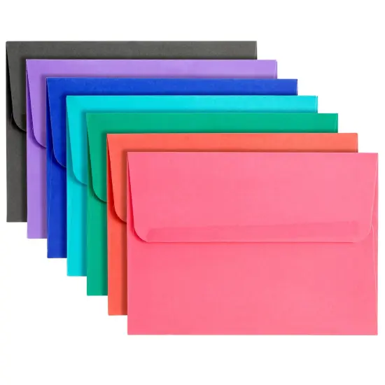 100 Pack Colored 4x6 Envelopes for Invitations, Birthday Cards, Wedding, Photos, Self-Adhesive Peel-Off-and-Stick (A7, 7 Colors) Multicolor {6}