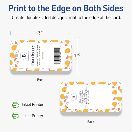 Avery Printable Perforated Rounded Rectangle Price Tags, Sure Feed Technology, 1-1/2" x 3", Matte White Cardstock, Print-to-The-Edge, Laser/Inkjet Printable, 100 Total {6}