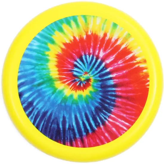 4 Pack Tie-Dye Soft Flying Disc for Kids, Outdoor Family Game Essentials, Yellow (8 in) {7}