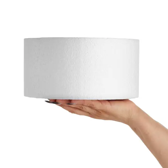 8 Inch Round Cake Dummy, Foam Cake Form (White, 8x4 Inches) {6}