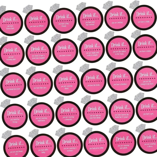 30-Pack Black & Pink Girls Night Out Game, 4.7 x 3.7 inches, For Bridal Shower & Bachelorette Party Supplies {2}
