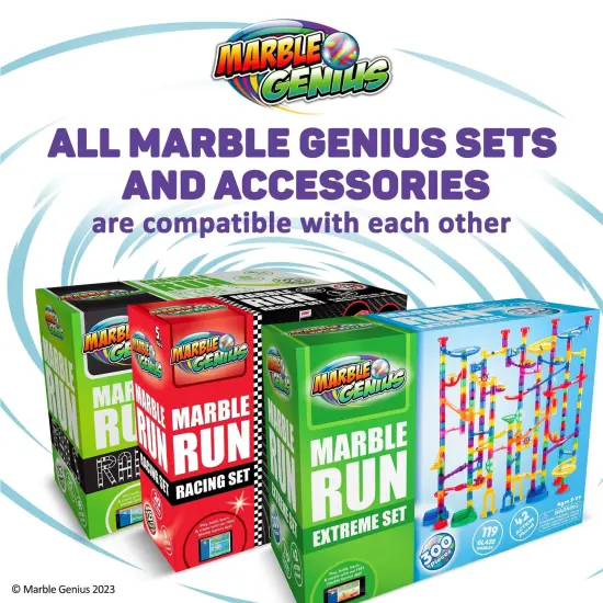 Marble Genius Marble Run Booster Set - 30 Pieces Total (10 Action Pieces Included), Construction Building Blocks Toys for Ages 3-14, Add-On Set, Original {6}