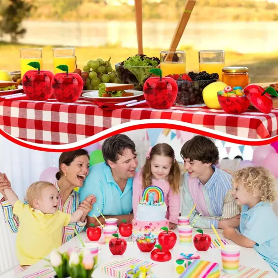 50 Pcs 4.1 x 3.7 Inch Plastic Apple Container Bulk Back to School {5}
