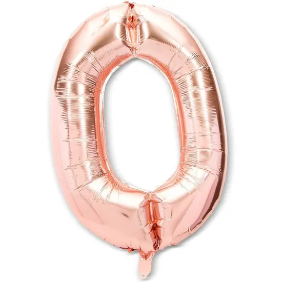 Rose Gold Foil Letter O Party Balloons (40 in, 2 Pack) Pink {1}