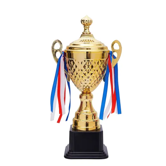 Large Gold Trophy Cup for Sports Championships, Tournaments, Award Competitions, Spelling Bee (15.2 x7.5 x 4.75 in) {1}