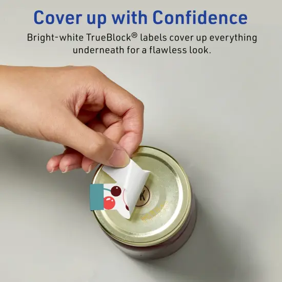 Avery TrueBlock Matte White Paper Labels,1-1/2" x 3-1/2" Wraparound {5}