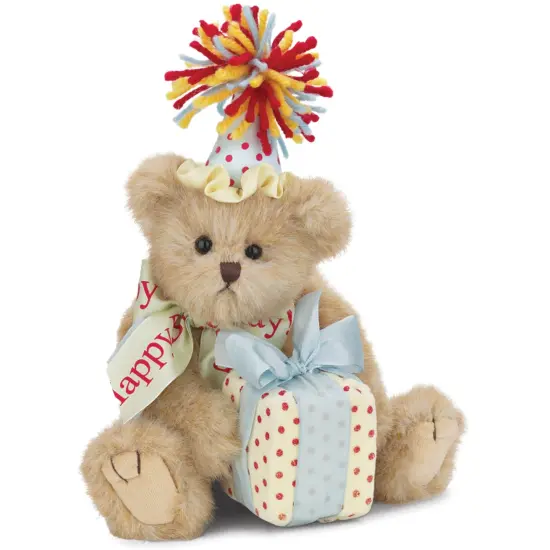 Bearington Happy Birthday Plush Suffed Animal Teddy Bear, 10", For Ages 3-14 Brown {1}