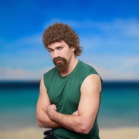 Kenny Men's Costume Wig with Beard - Brown {4}