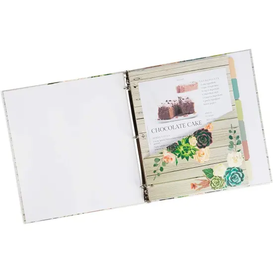 3 Ring Binder For Recipes with 12 Divider Tabs, 2-Sided Pocket, and 2 Sets of Sticker Sheets (10 x 11.5 In) Multicolor {7}