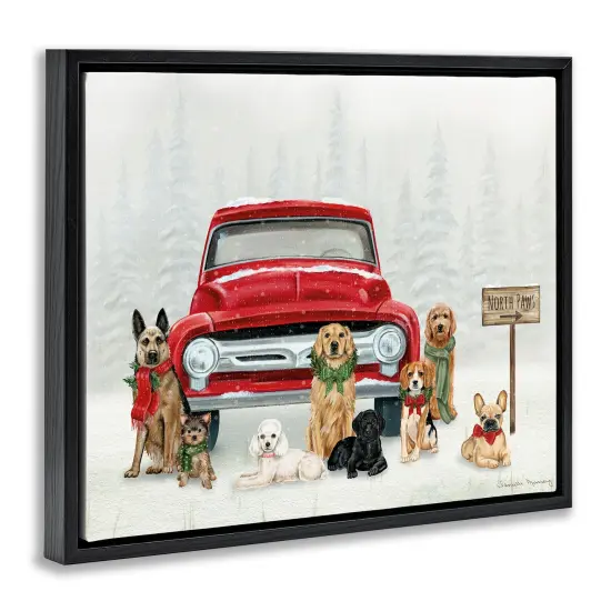 Stupell Industries Royal Pups Holiday Motif Floating Frame By Danielle Murray {3}