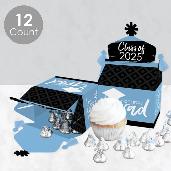 Big Dot of Happiness Light Blue Grad - Best is Yet to Come - Treat Box Party Favors - 2025 Light Blue Graduation Party Goodie Gable Boxes - Set of 12 {4}