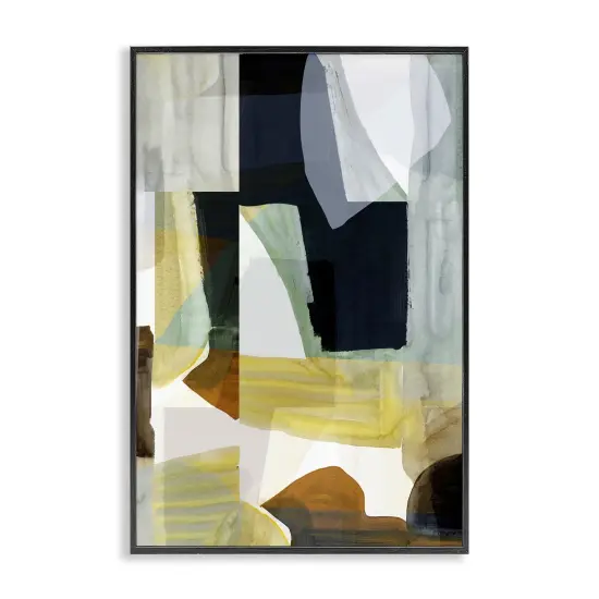 Stupell Industries Brushed Blocked Abstraction Framed Giclee Wall Art Design by cartissi {1}