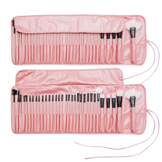 32 Piece Professional Makeup Brush Set with Storage Case Pouch, Pink {1}