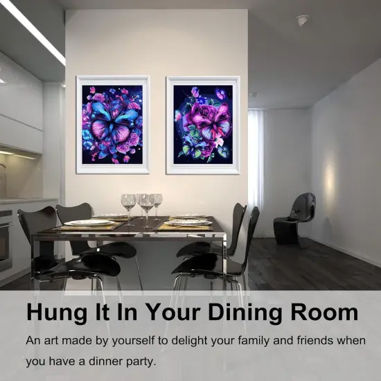 Paint by Numbers Kit for Adults Beginners,12" Wx16 L 2 Pack Canvas for Painting Kits for Adults in Colorful Box-Butterflies {2}