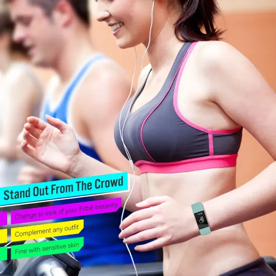 Zodaca Silicone Watch Band Compatible with Fitbit Charge 3, Charge 3 SE (Small), and Charge 4, Fitness Tracker Replacement Bands, Mint Green {2}