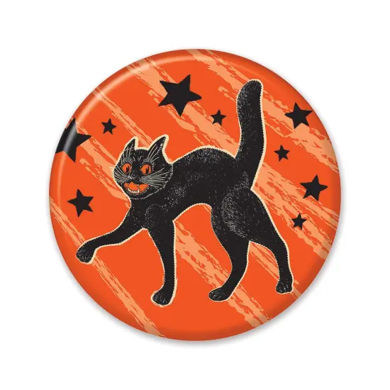 6 Pack Bulk Vintage Halloween Scratch Cat Button {1}