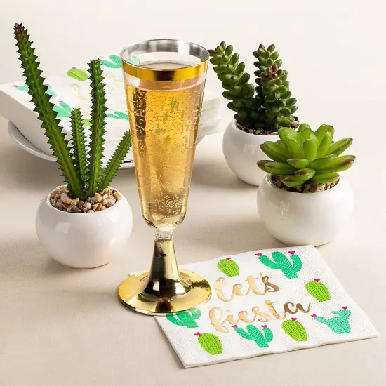 50 Pack Let’s Fiesta Taco Napkins for Party, Cinco De Mayo Party Decorations, Paper Margarita Napkins (5x5 In) {4}