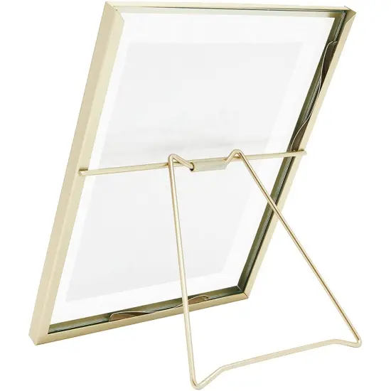 8 Pack Gold 5x7 Floating Glass Picture Frames for Tabletop, Pressed Flowers, Home Decor {5}