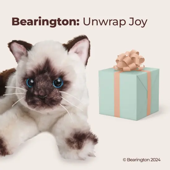 Bearington Cleo Plush Stuffed Animal Siamese Cat, Kitten 15 Inch, For Ages 3-14 Multicolor {5}