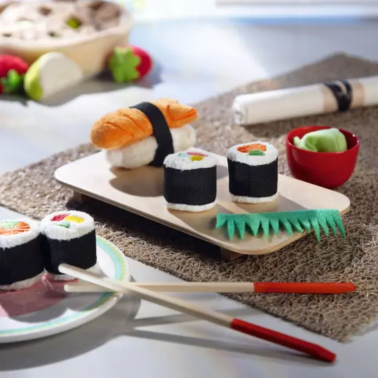 HABA Soft Sushi with Child-Sized Chopsticks & Serving Board Play Food Set - Pretend Play for Toddlers 3-5 and Kids Cooking Sets for Aspiring Chefs Multicolor {3}