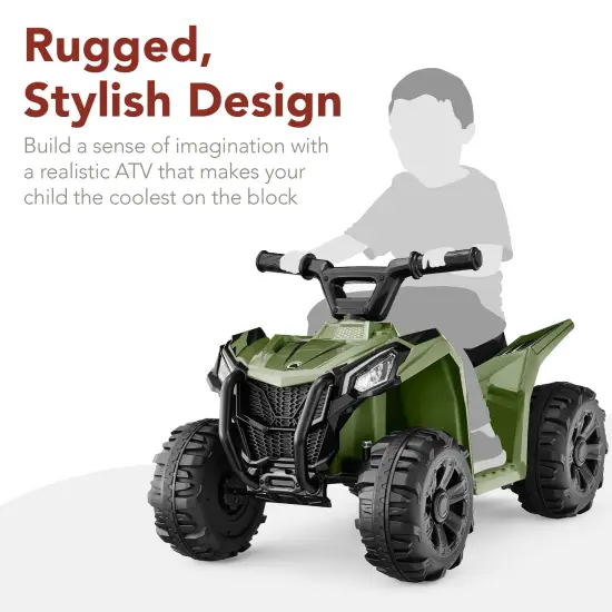Best Choice Products 6V Kids Ride-On 4-Wheeler Quad ATV Car w/ 1.8mph Max Speed, Treaded Tires Army Green {3}
