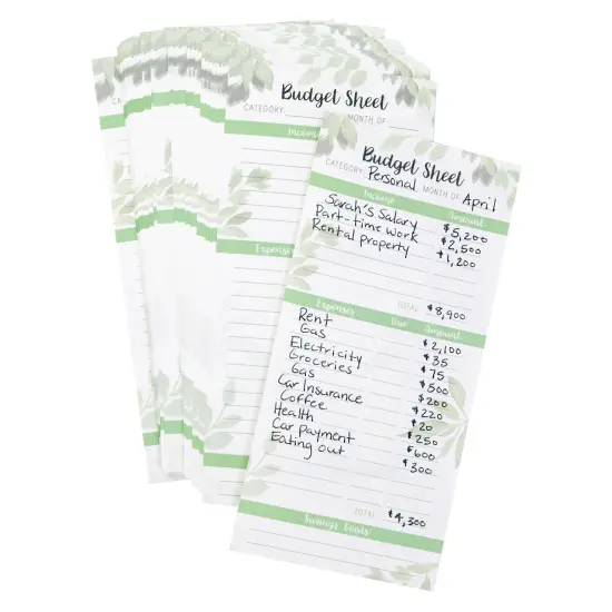 120 Pack Budget Planner Sheets for Cash Envelopes and A6 Binder, Expense Money Tracker (6.5 x 3.12 in) White {3}