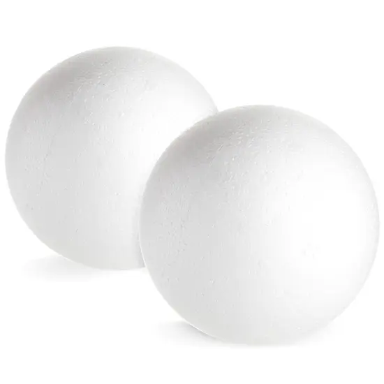 2 Pack Large Foam Balls for Crafts, 7.5 Inch Solid Polystyrene Spheres for DIY Projects, Flower Centerpieces (White) {1}
