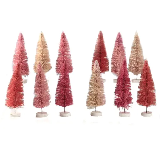 Cody Foster 6.0 Inch Pink Hue Trees Christmas Decorative Tree Set , Christmas Decor Bottle Brush Valentine's Day {1}