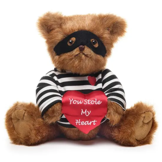 Bearington Lawless Lover Valentine's Day Teddy Bear, 10 In Valentine's Day Stuffed Animals Ideal Gift for Kids & Girlfriends, For Ages 3-14 Brown {1}