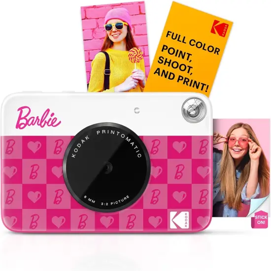 Kodak x Barbie Printomatic Instant Print Camera, Iconic Style Case + Zink Paper (20 Sheets) - Bundle {2}