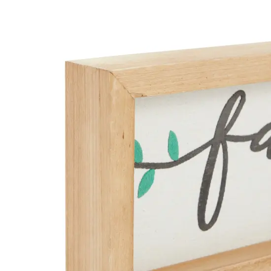 Wooden Family Sign 17" x 6", Rustic Hanging Farmhouse Wall Decor for Home Brown {5}