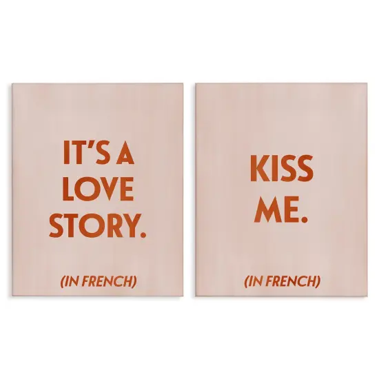 Stupell Industries Modern Love Story Kiss2 pc Canvas Wall Art Set Design by Grace Popp {1}